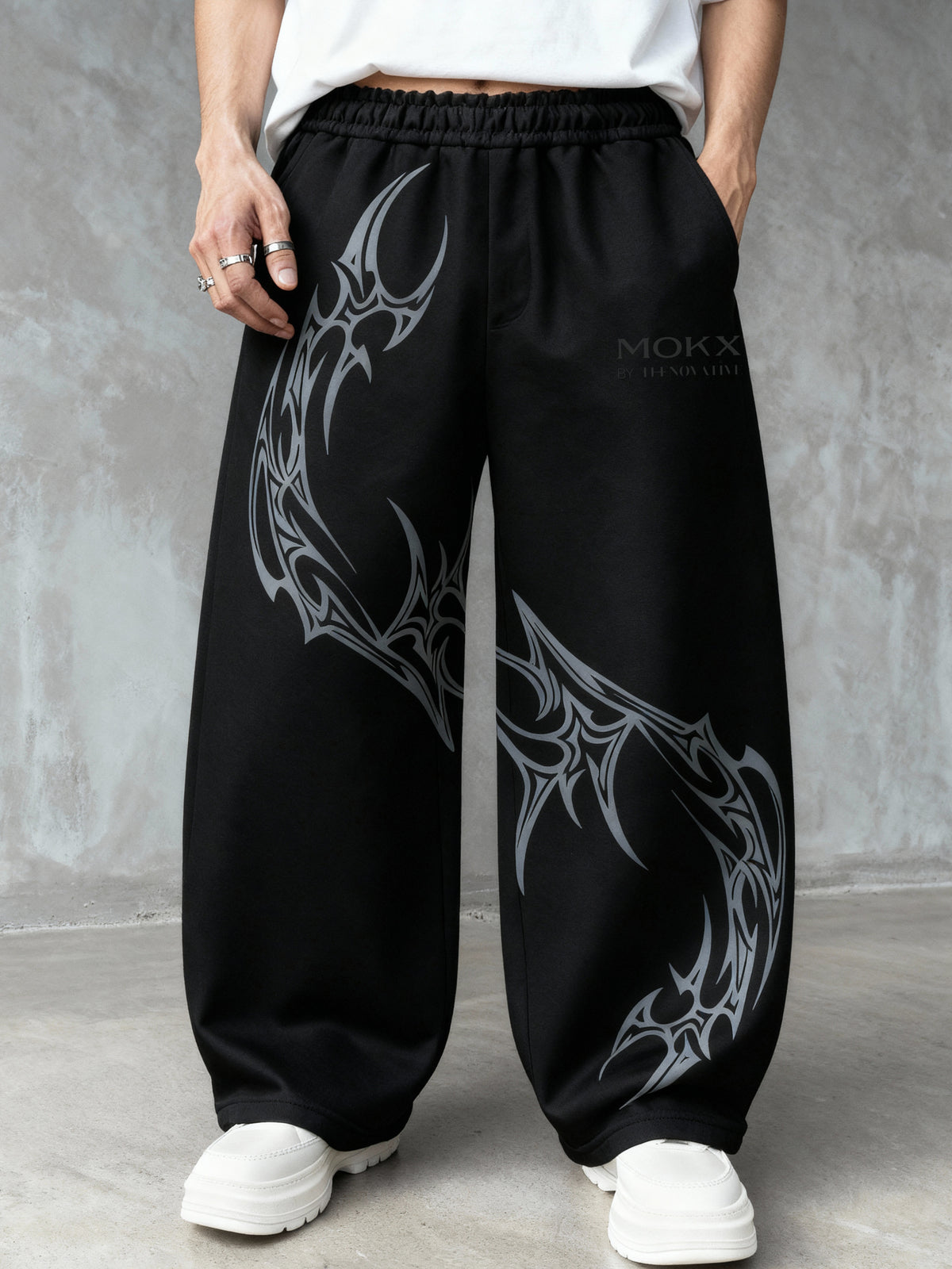 Obsidian Curve Gothic Baggy Pants