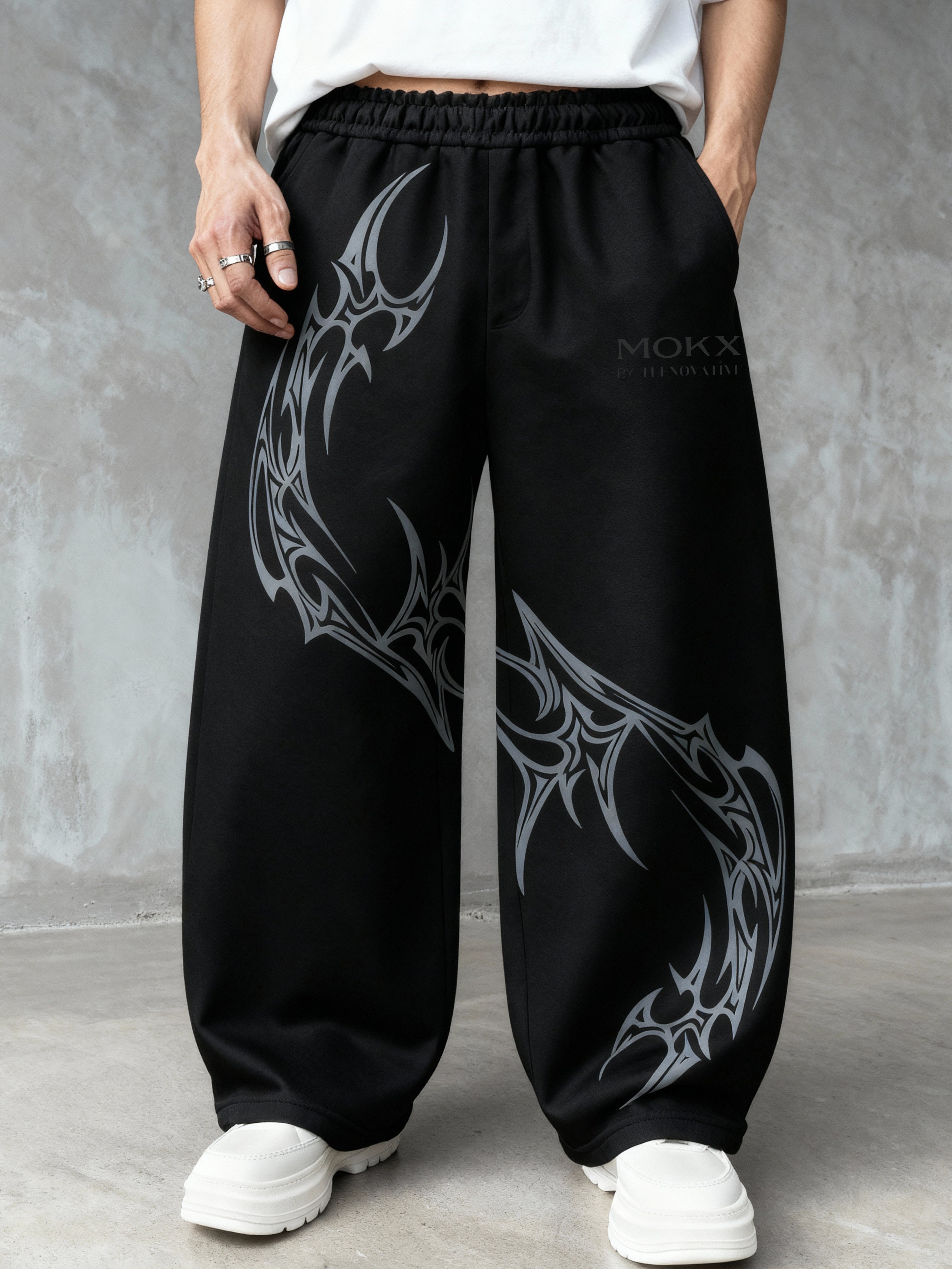 Obsidian Curve Gothic Baggy Pants