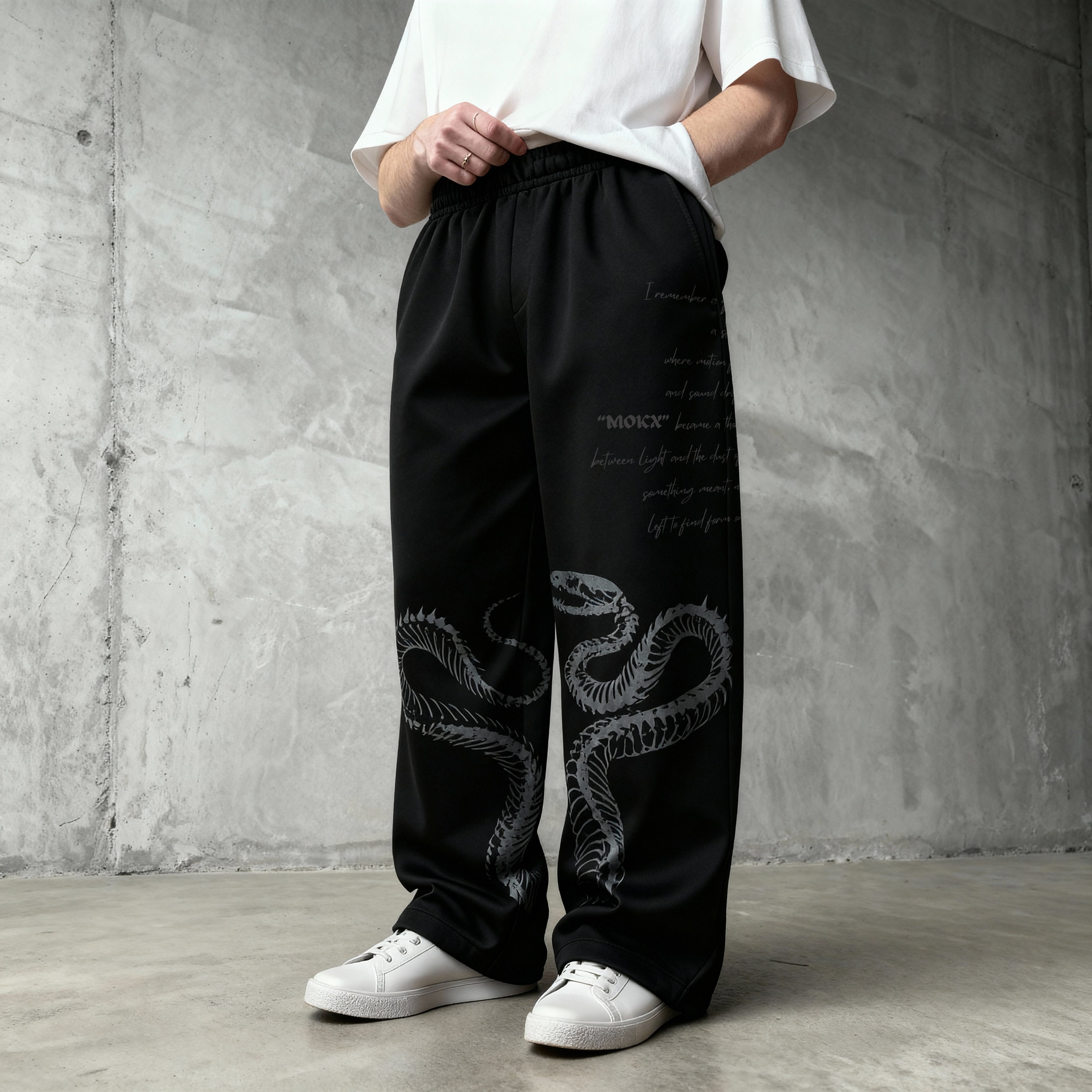 Snake Bonechain Gothic - Unisex Baggy Pants
