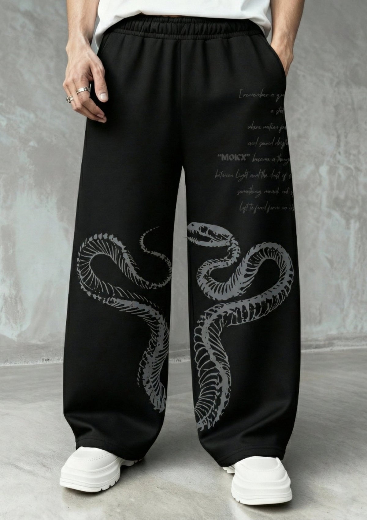 Snake Bonechain Gothic - Unisex Baggy Pants - Teenovative
