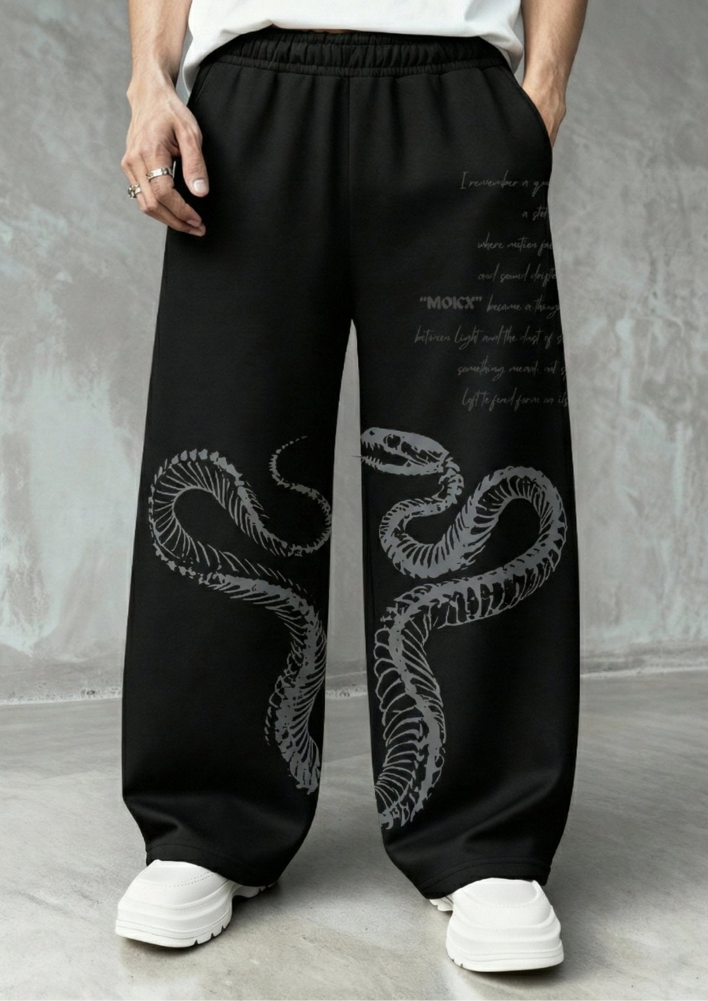 Snake Bonechain Gothic - Unisex Baggy Pants - Teenovative