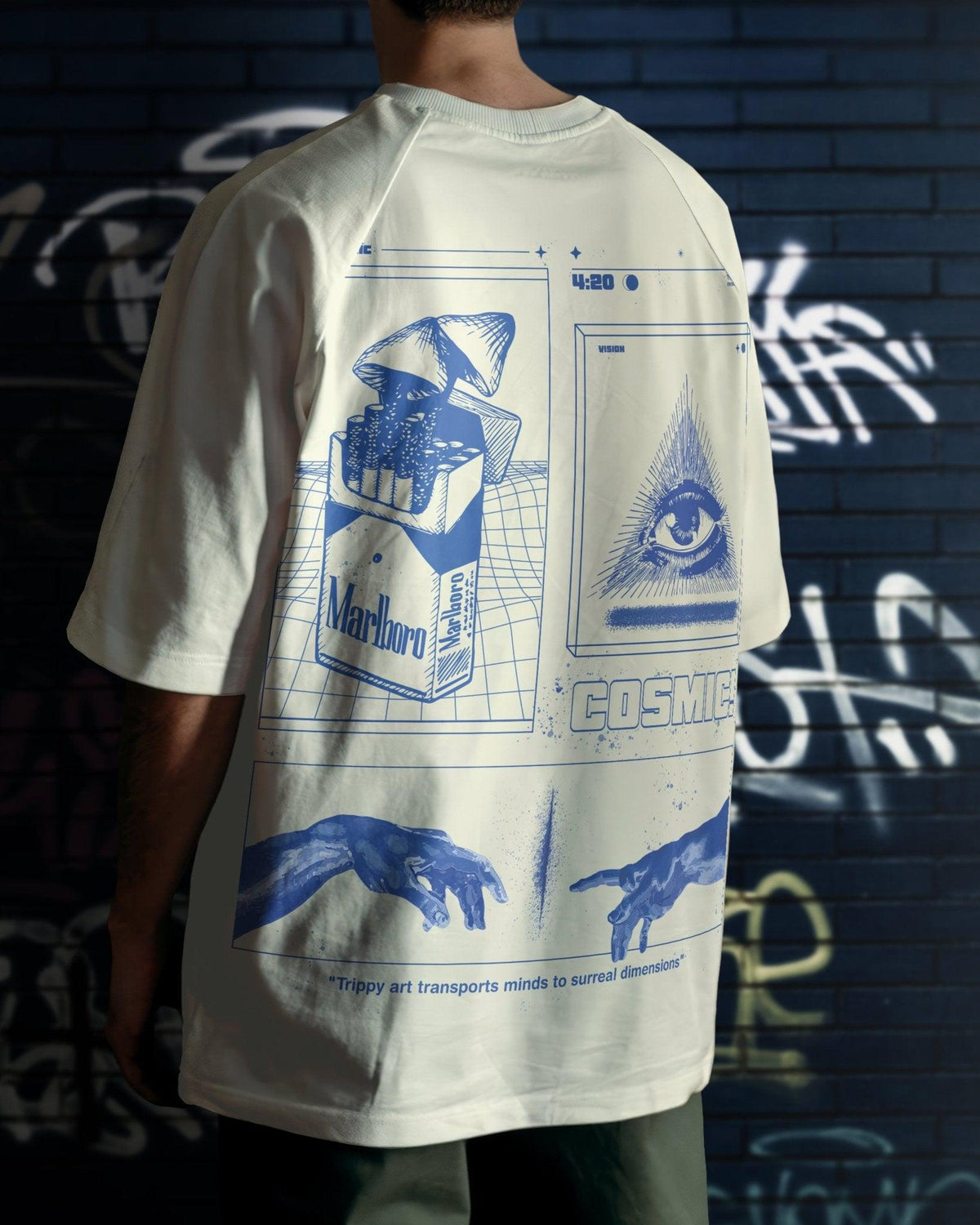 TRIPPY COSMIC ART OVERSIZED T - SHIRT - Teenovative