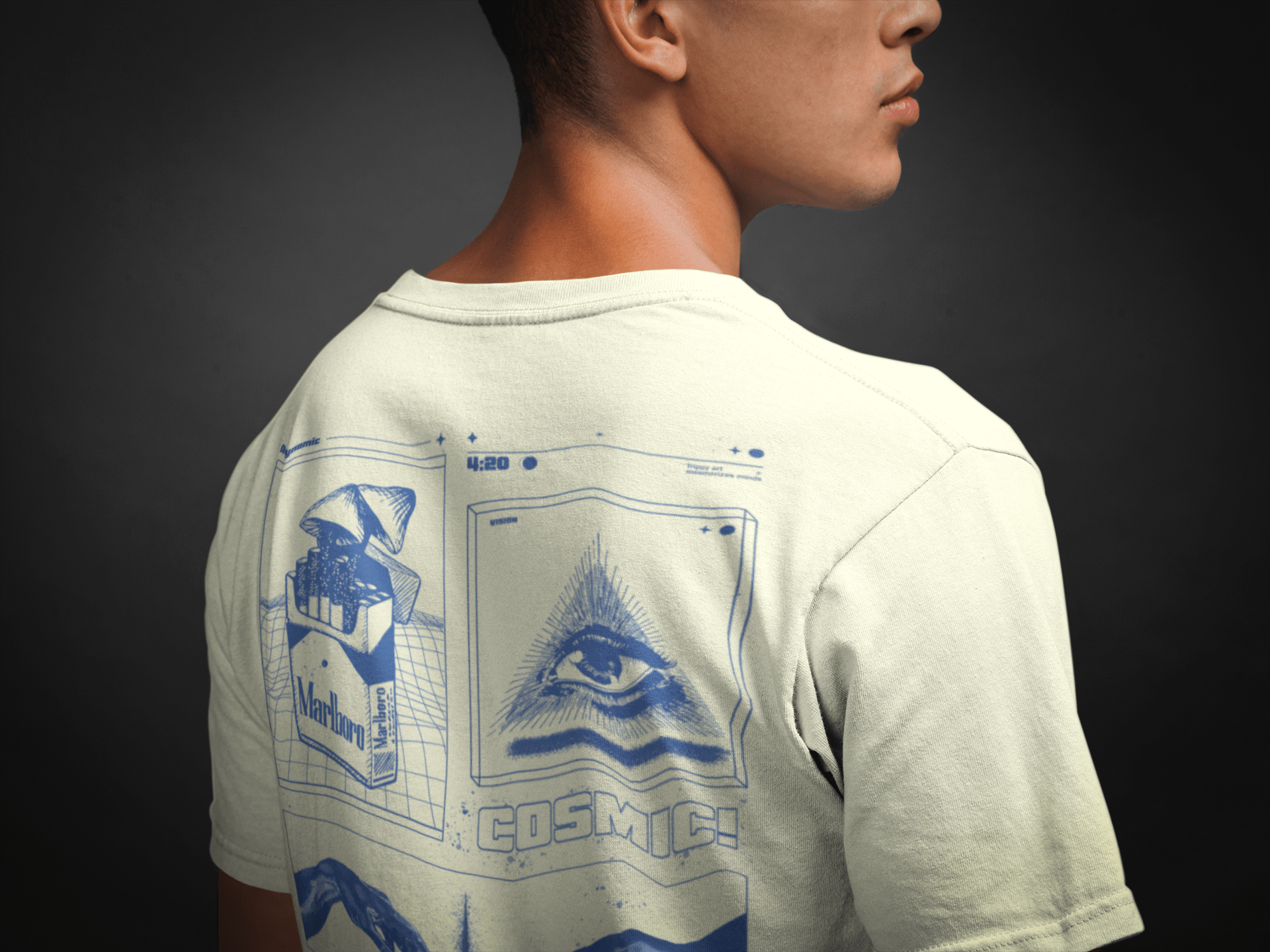 TRIPPY COSMIC ART OVERSIZED T-SHIRT